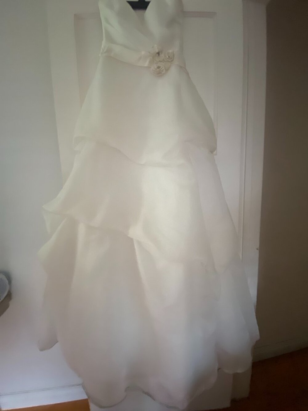 Galina David's Bridal Strapless Tiered Organza Wedding Dress